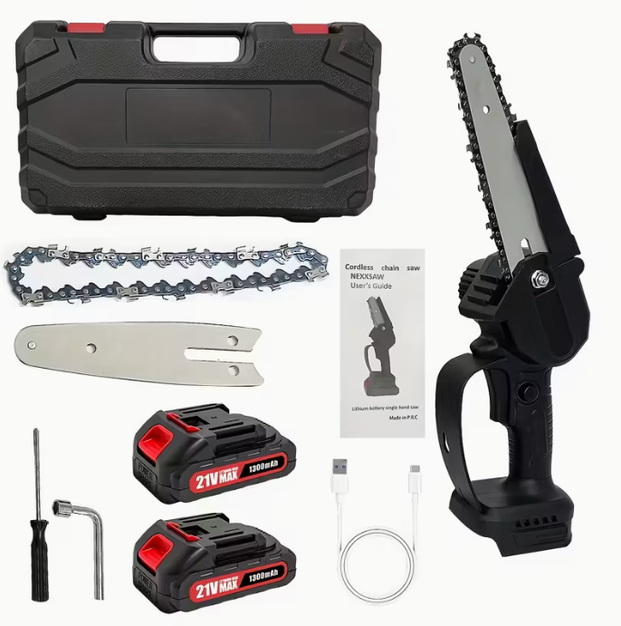 Motosega Elettrica a Batteria Portatile per Potatura e Taglio Legno