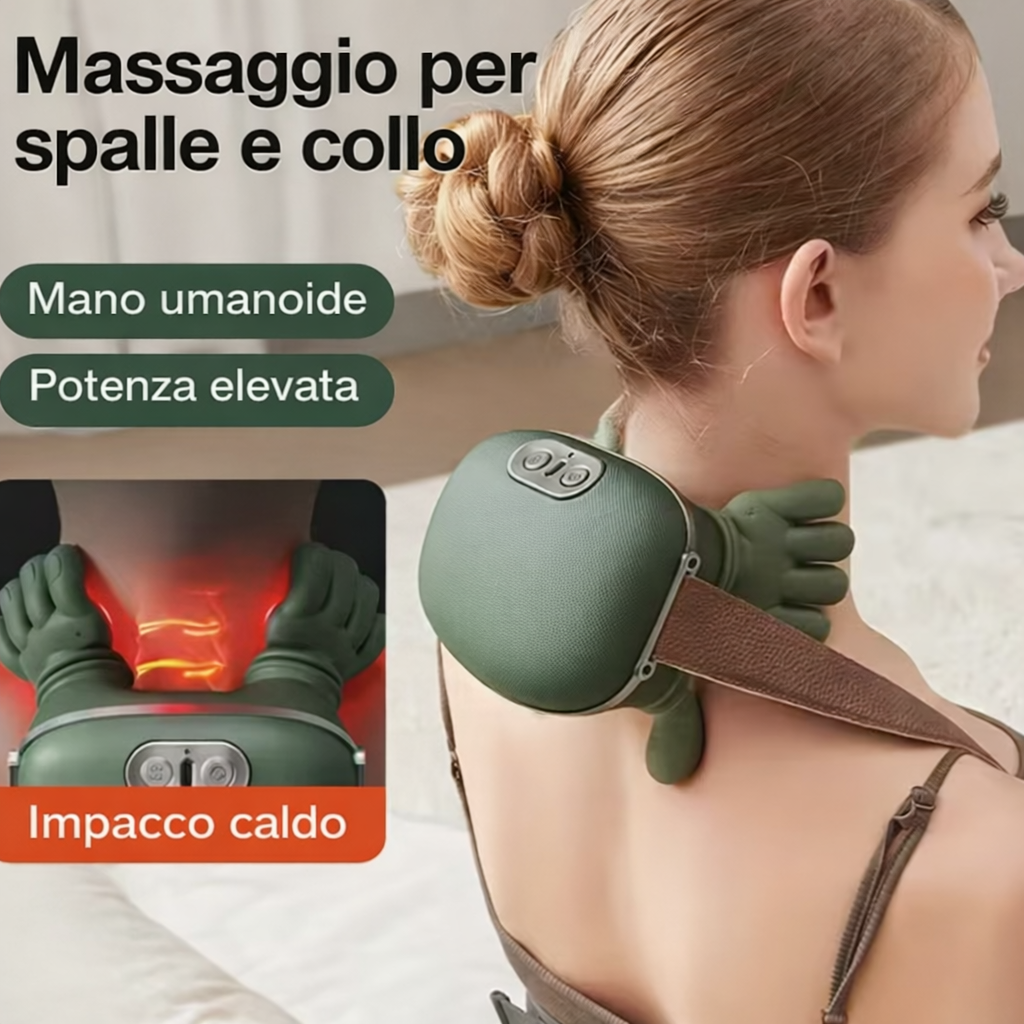 Massaggiatore Cervicale Elettrico con Calore Ricaricabile USB