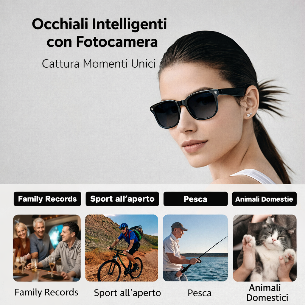 Occhiali da Sole Intelligenti – Musica, Chiamate e Stile