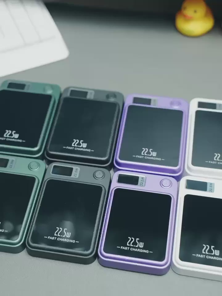 Power Bank Portatile 10000mAh Ultra-Sottile con Ricarica Magnetica Wireless