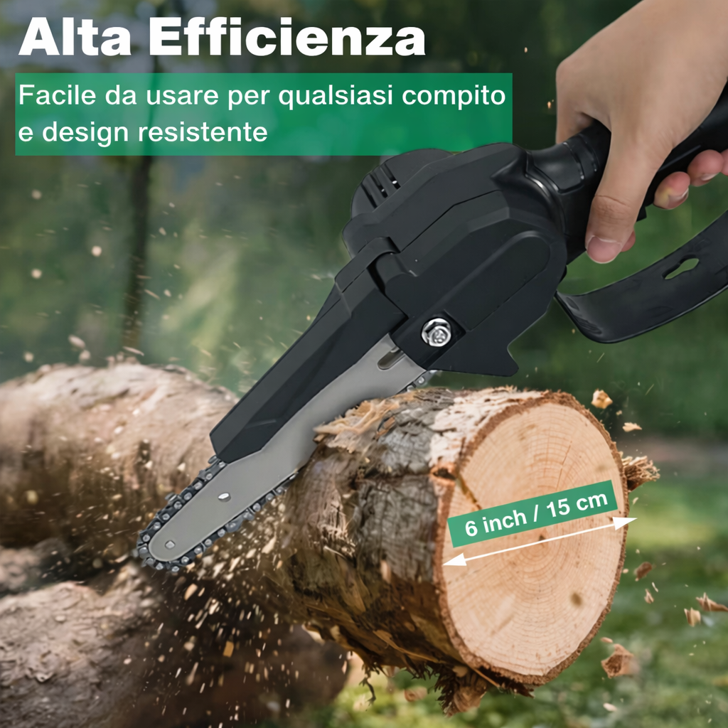 Motosega Elettrica a Batteria Portatile per Potatura e Taglio Legno